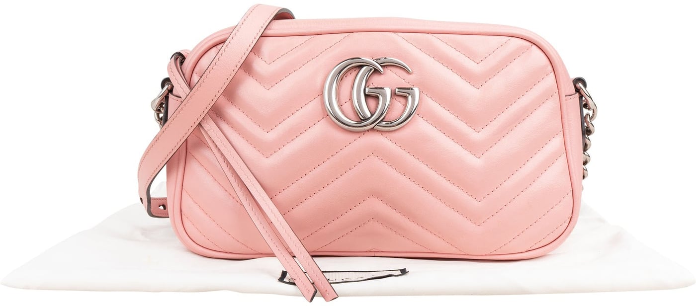 Gucci Monogram Matelassé Leather GG Marmont Camera Crossbody Bag