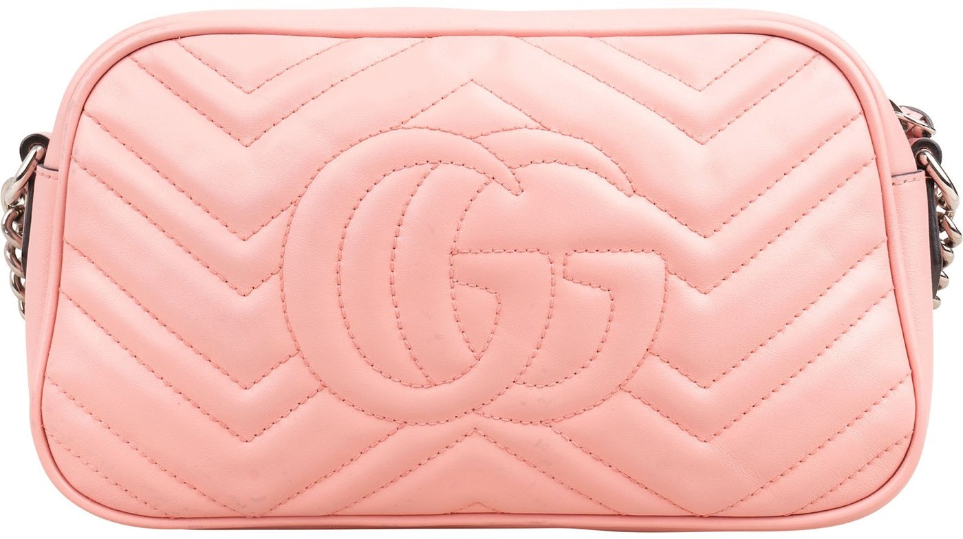 Gucci Monogram Matelassé Leather GG Marmont Camera Crossbody Bag