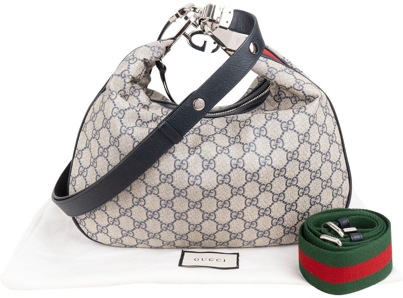 Gucci Monogram GG Supreme Attache Hobo Crossbody Bag