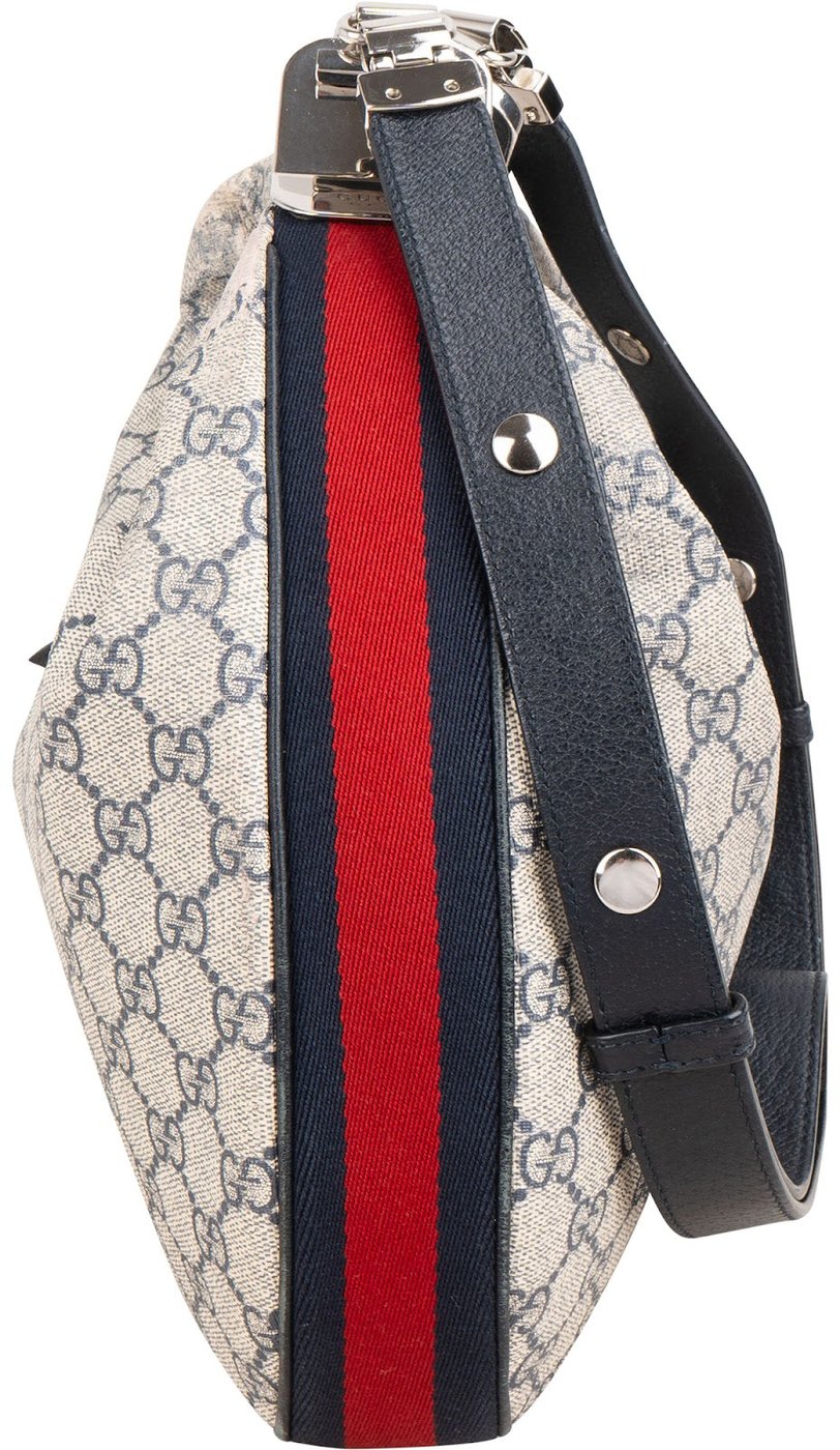 Gucci Monogram GG Supreme Attache Hobo Crossbody Bag