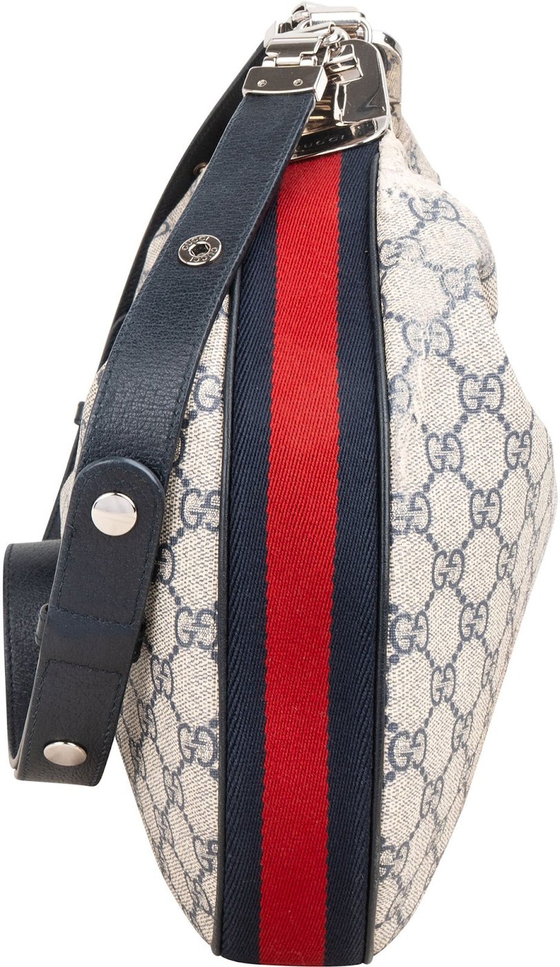 Gucci Monogram GG Supreme Attache Hobo Crossbody Bag