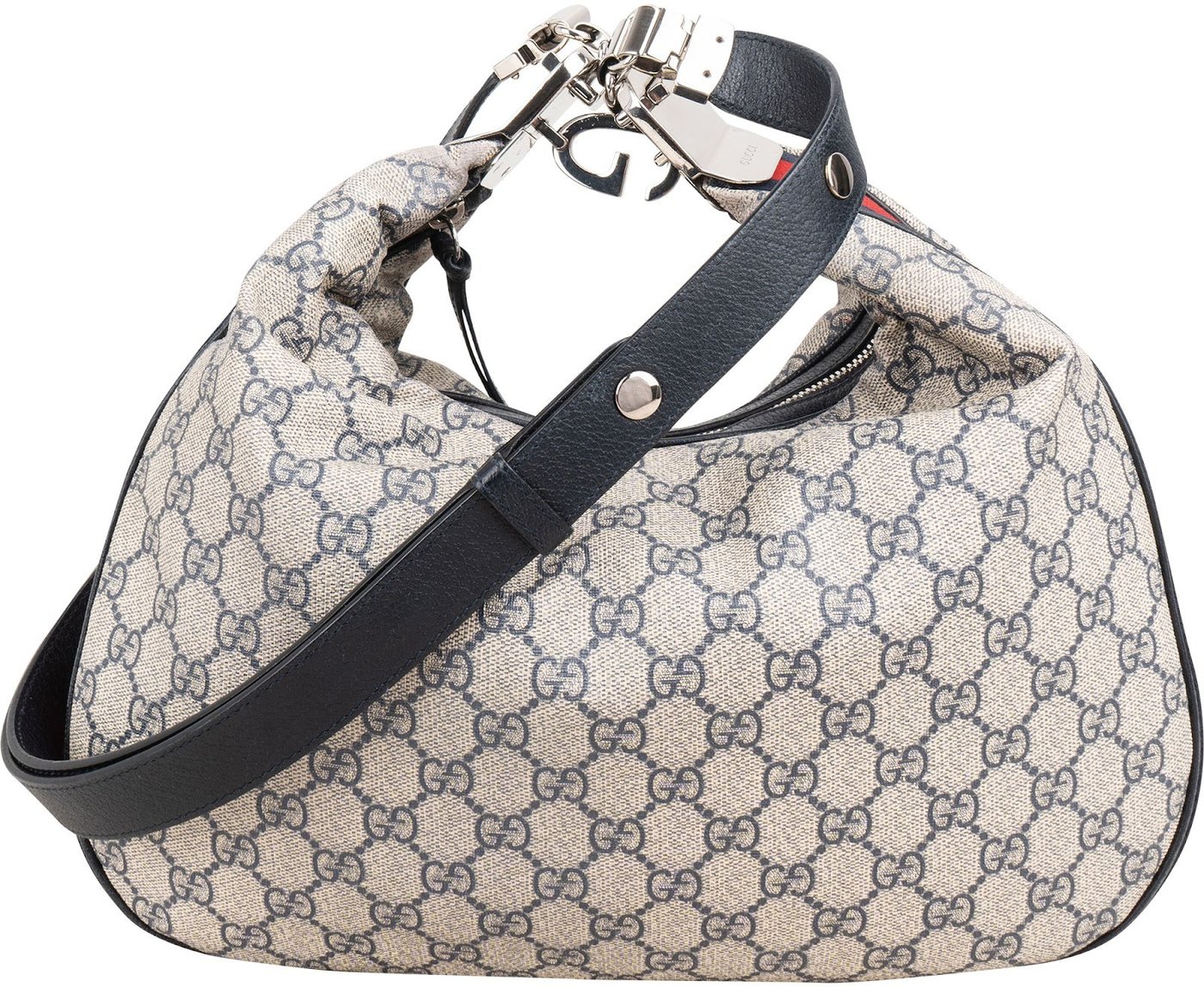 Gucci Monogram GG Supreme Attache Hobo Crossbody Bag