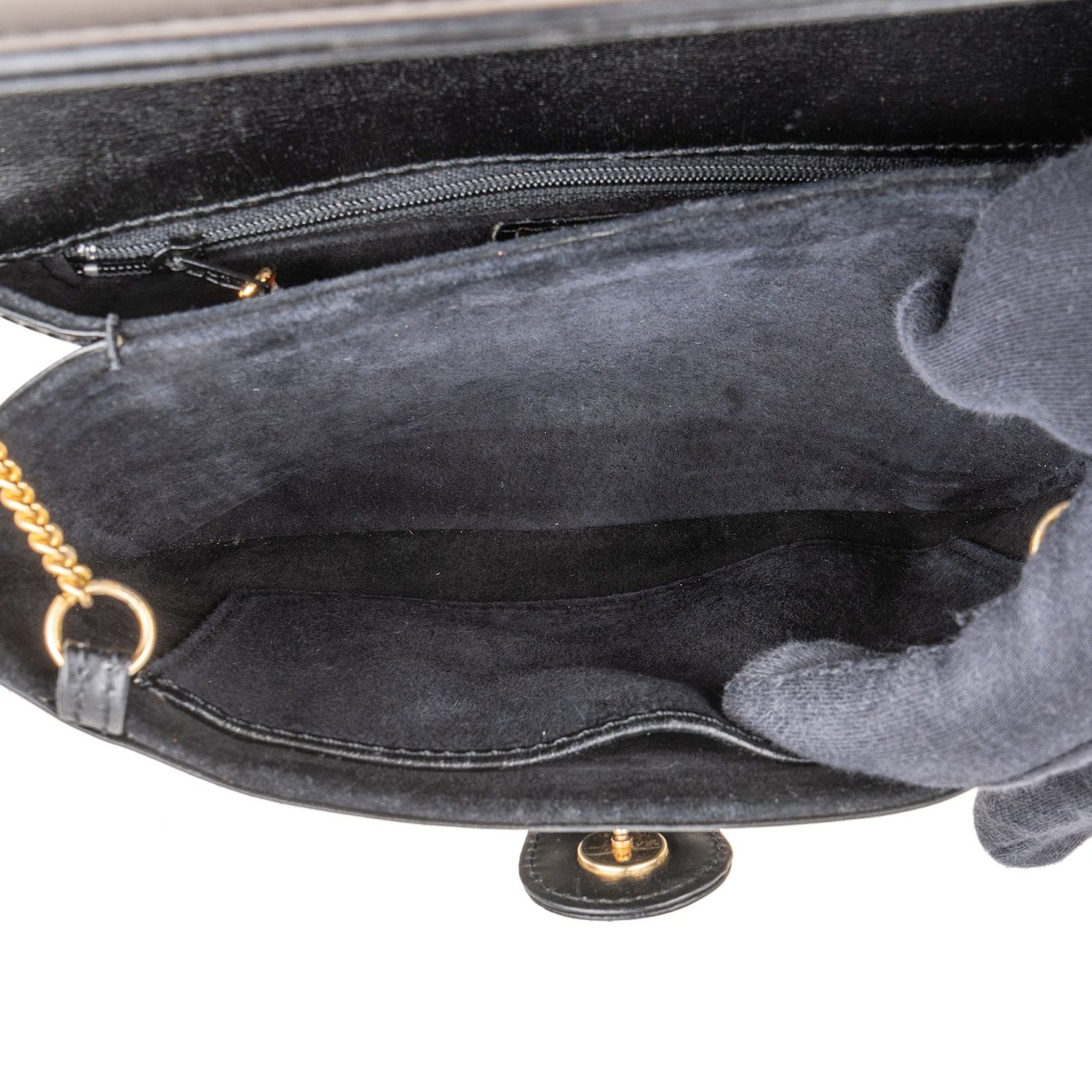 Gucci Leather Interlocking GG Chain Crossbody Bag
