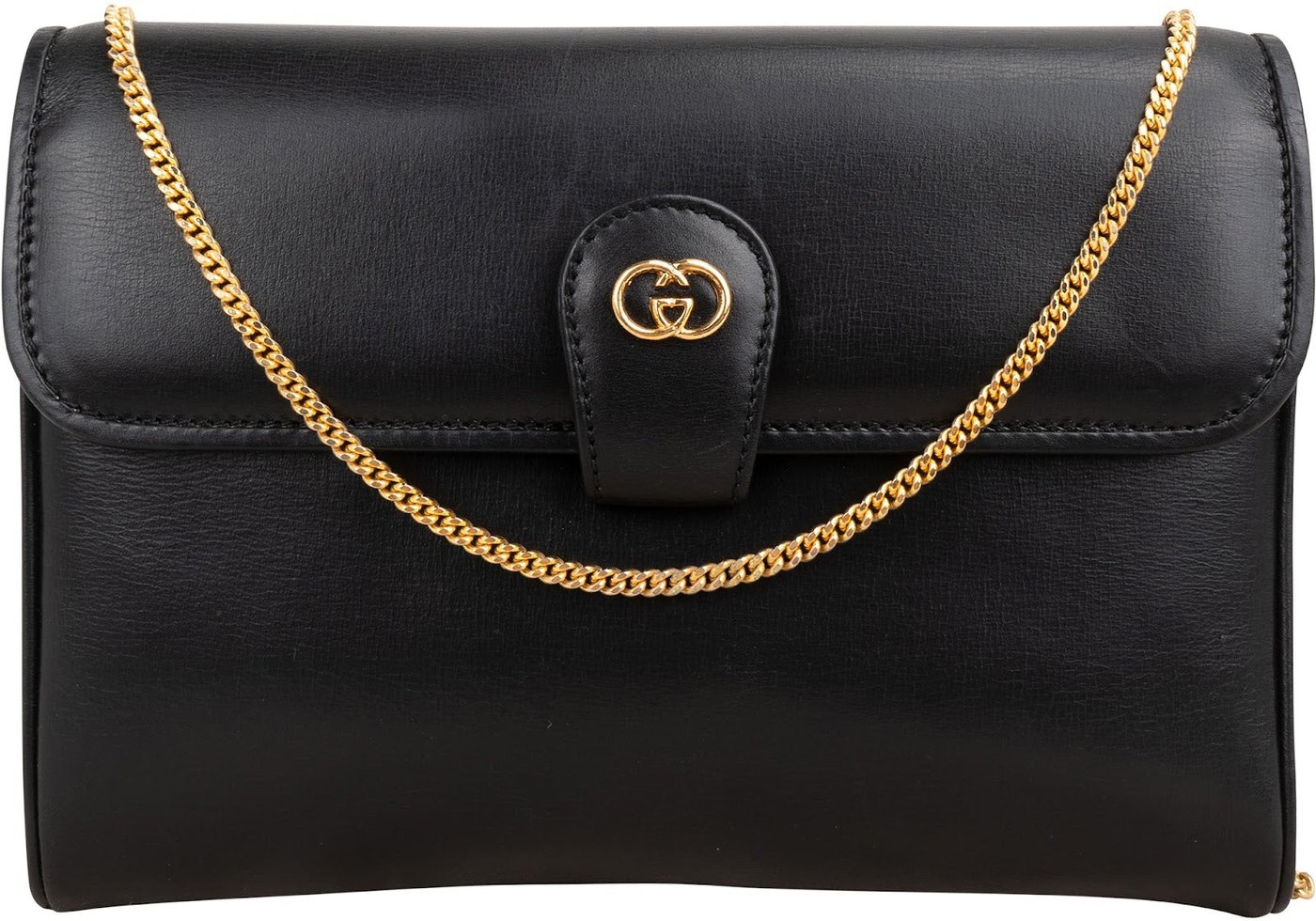 Gucci Leather Interlocking GG Chain Crossbody Bag