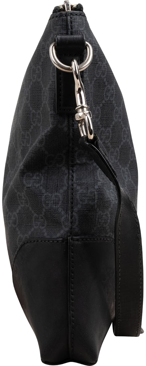 Gucci Monogram GG Black Supreme Web Messenger Crossbody Bag