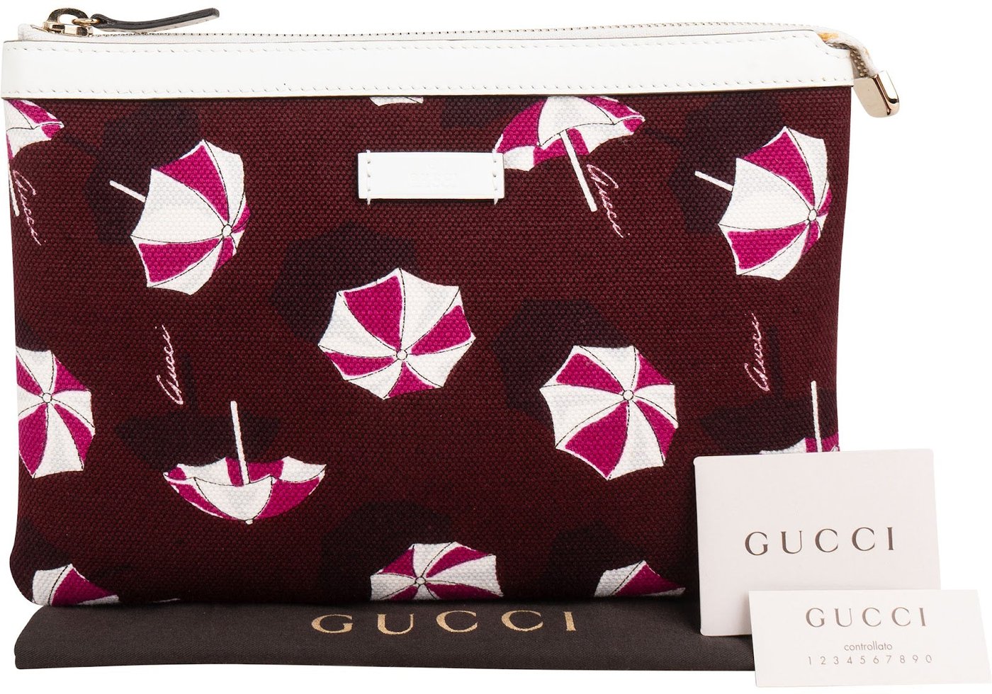 Gucci Canvas Umbrella Print Pouch Bag
