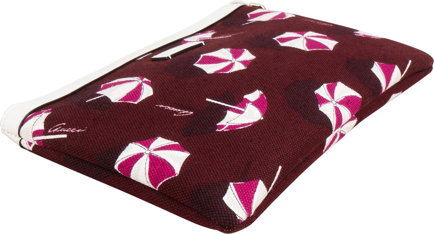 Gucci Canvas Umbrella Print Pouch Bag