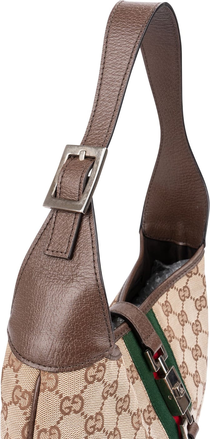 Gucci Monogram GG Canvas Jackie O Web Shoulder Bag New Model