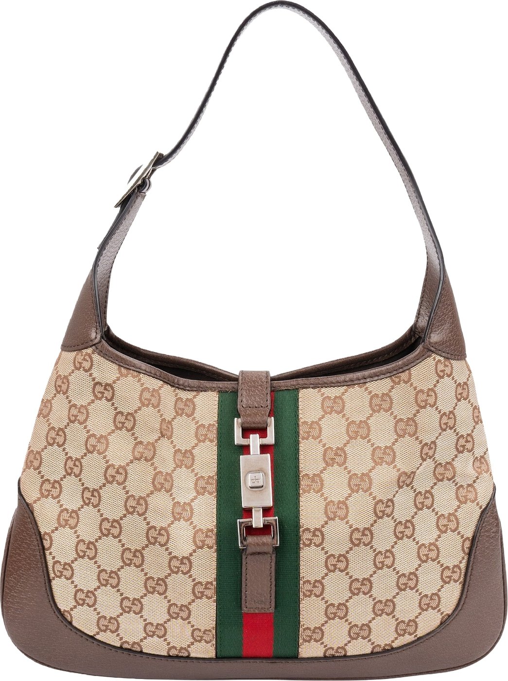 Gucci Monogram GG Canvas Jackie O Web Shoulder Bag New Model