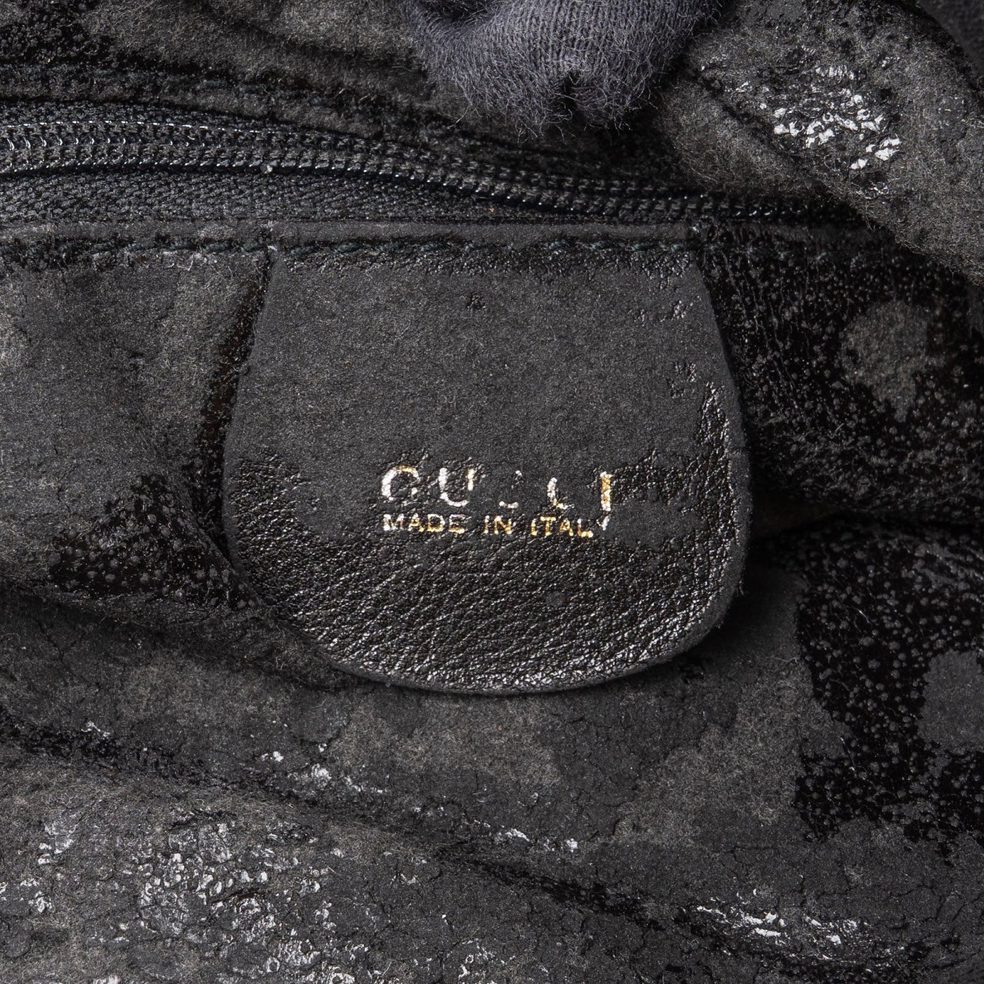 Gucci Black Leather Bamboo Top Handle Shoulder Bag