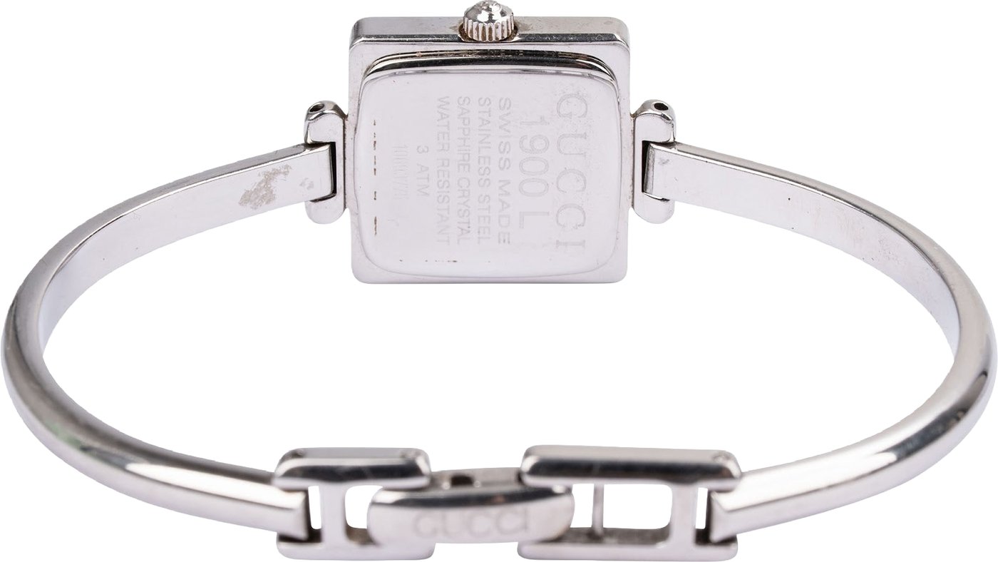Gucci Silver Tone Bangle 1900L Woman Watch
