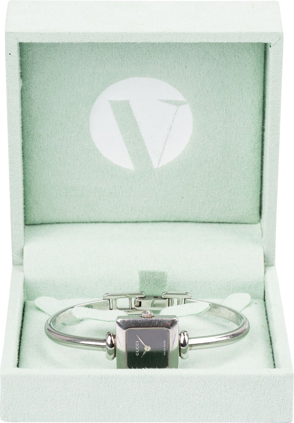 Gucci Silver Tone Bangle 1900L Woman Watch