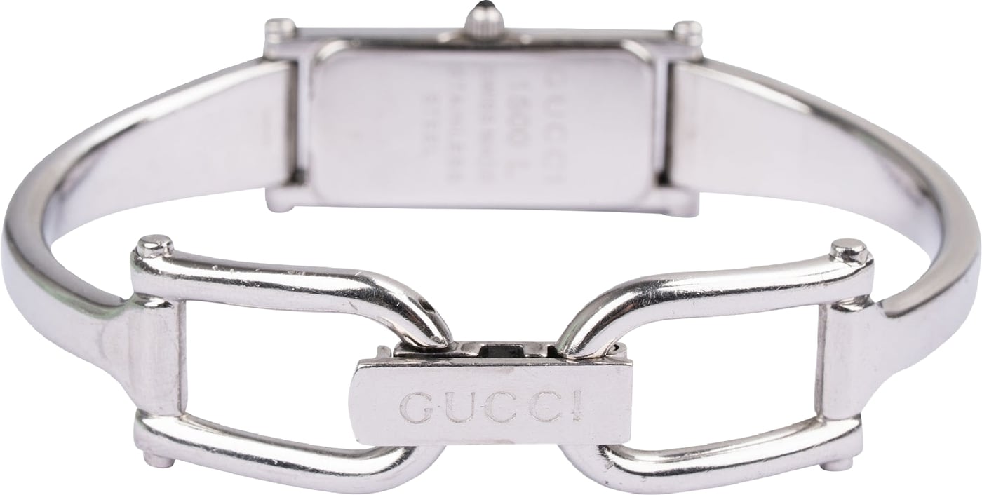 Gucci Silver Tone Bangle 1500L Woman Watch