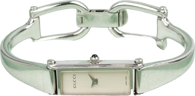 Gucci Silver Tone Bangle 1500L Woman Watch