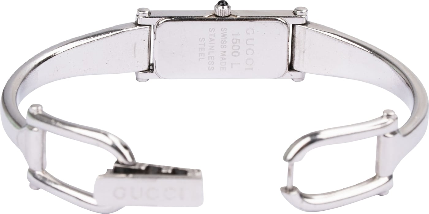 Gucci Silver Tone Bangle 1500L Woman Watch