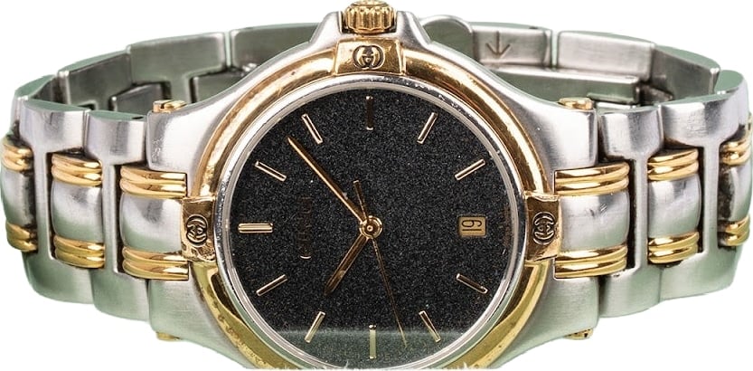 Gucci Two-Tone Black Dial 9040M Watch