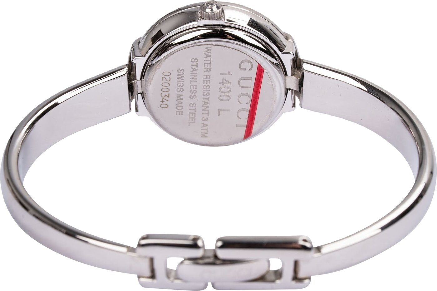 Gucci Silver Tone G Bangle 1400L Woman Watch