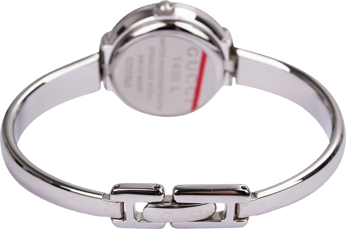 Gucci Silver Tone G Bangle 1400L Woman Watch