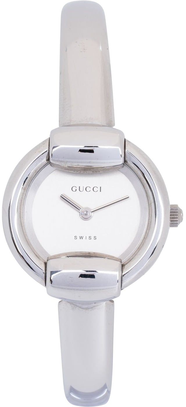 Gucci Silver Tone G Bangle 1400L Woman Watch