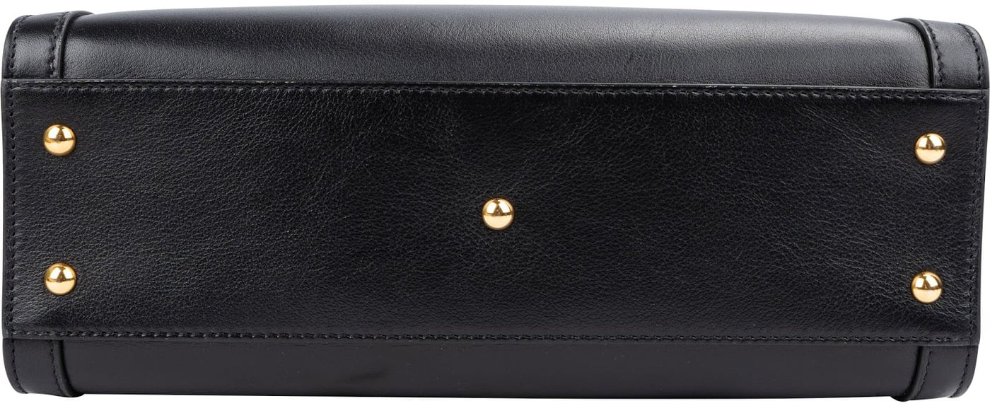 Gucci Black Leather Diana Bamboo Belts Handbag