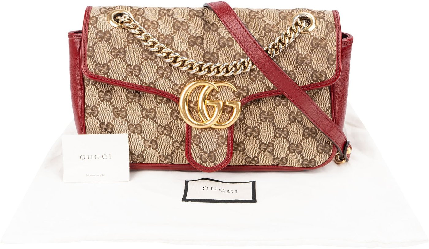 Gucci Monogram GG Quilted Canvas Marmont Crossbody Bag