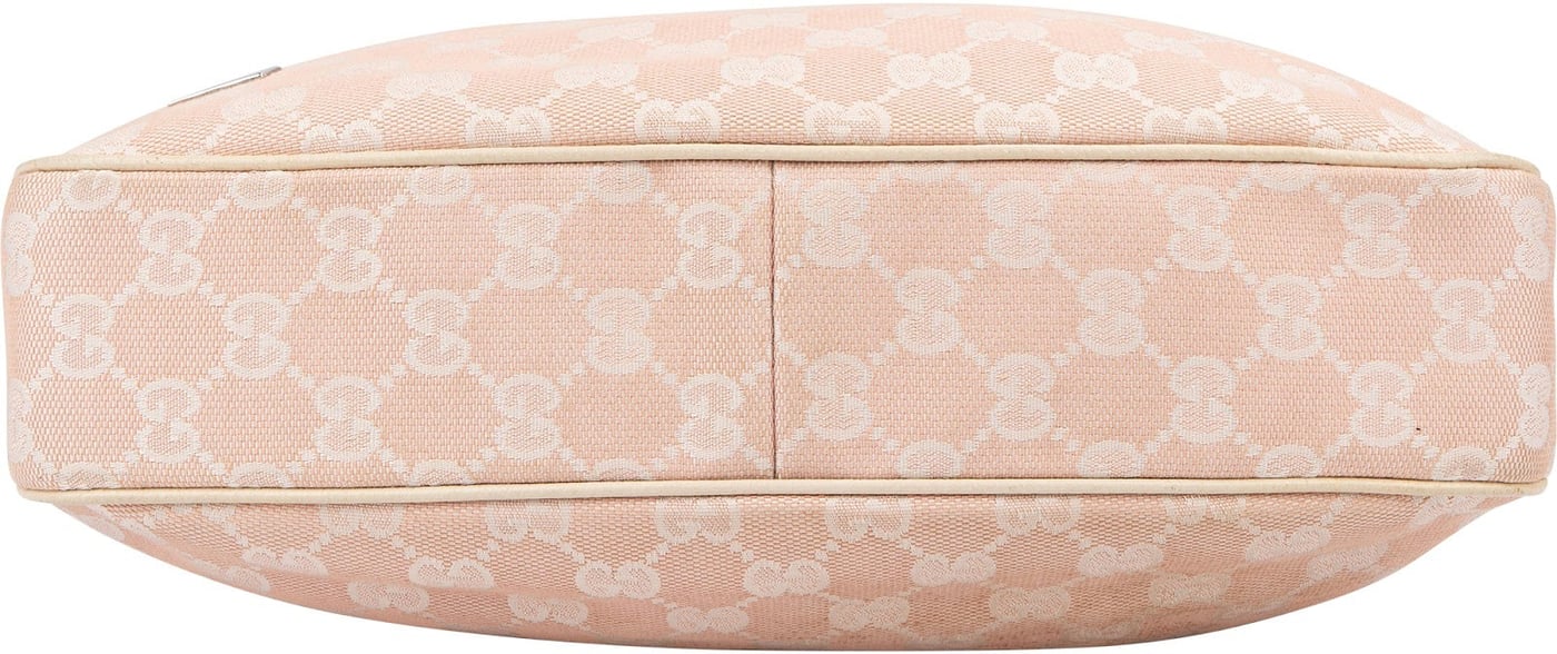 Gucci Monogram GG Canvas Pink Horsebit Web Shoulder Bag
