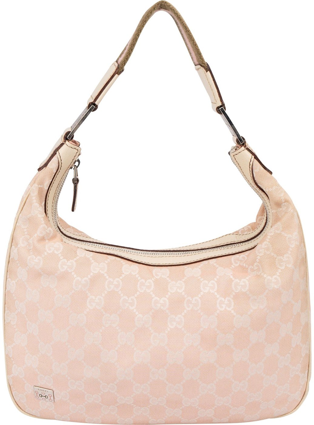 Gucci Monogram GG Canvas Pink Horsebit Web Shoulder Bag