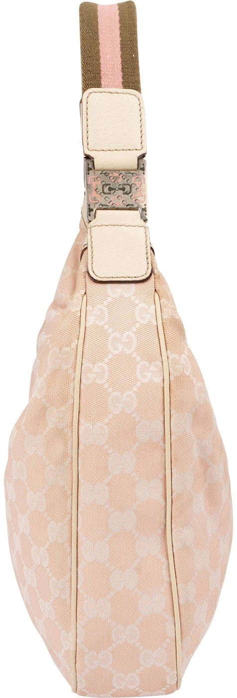 Gucci Monogram GG Canvas Pink Horsebit Web Shoulder Bag