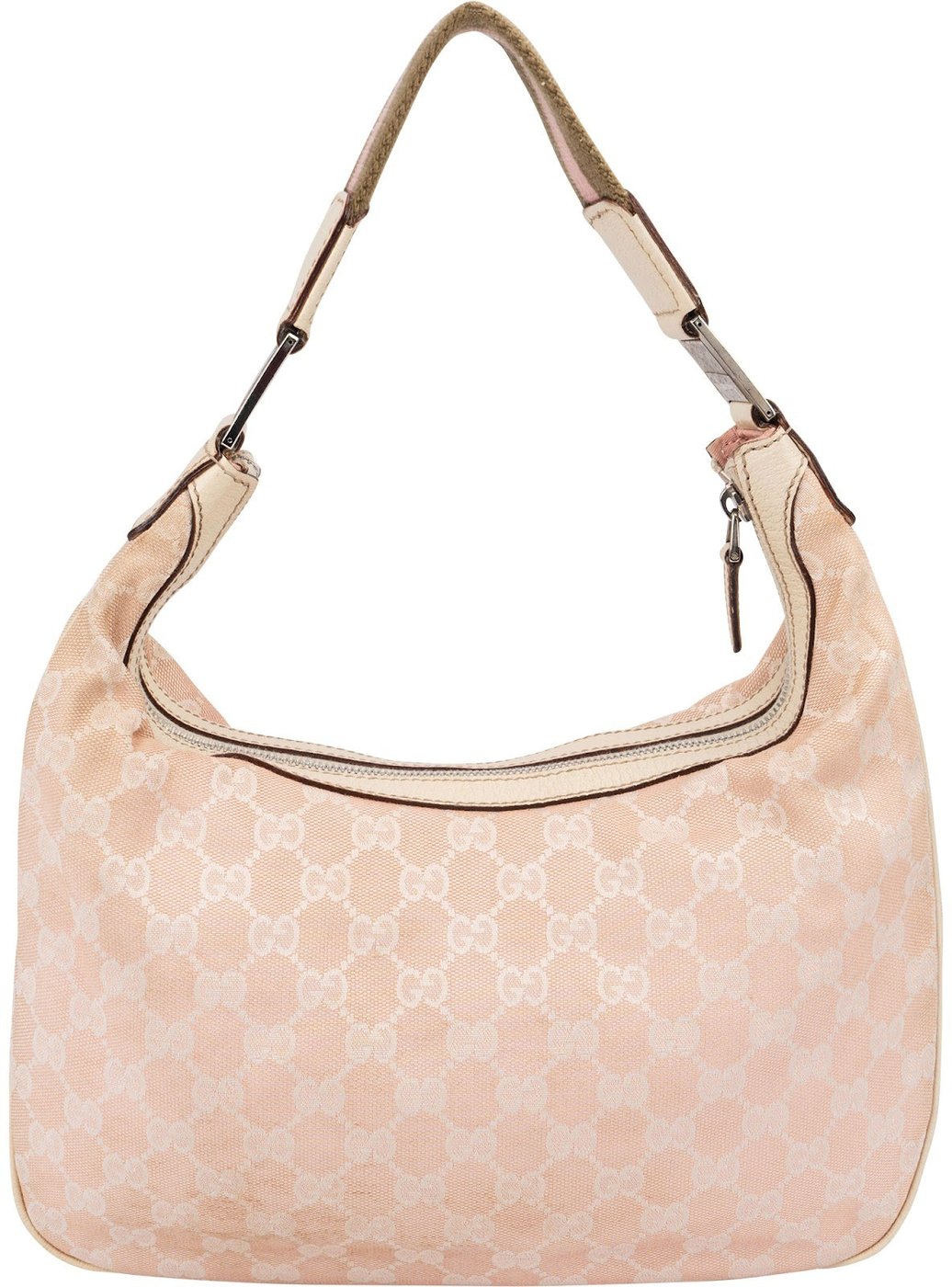Gucci Monogram GG Canvas Pink Horsebit Web Shoulder Bag