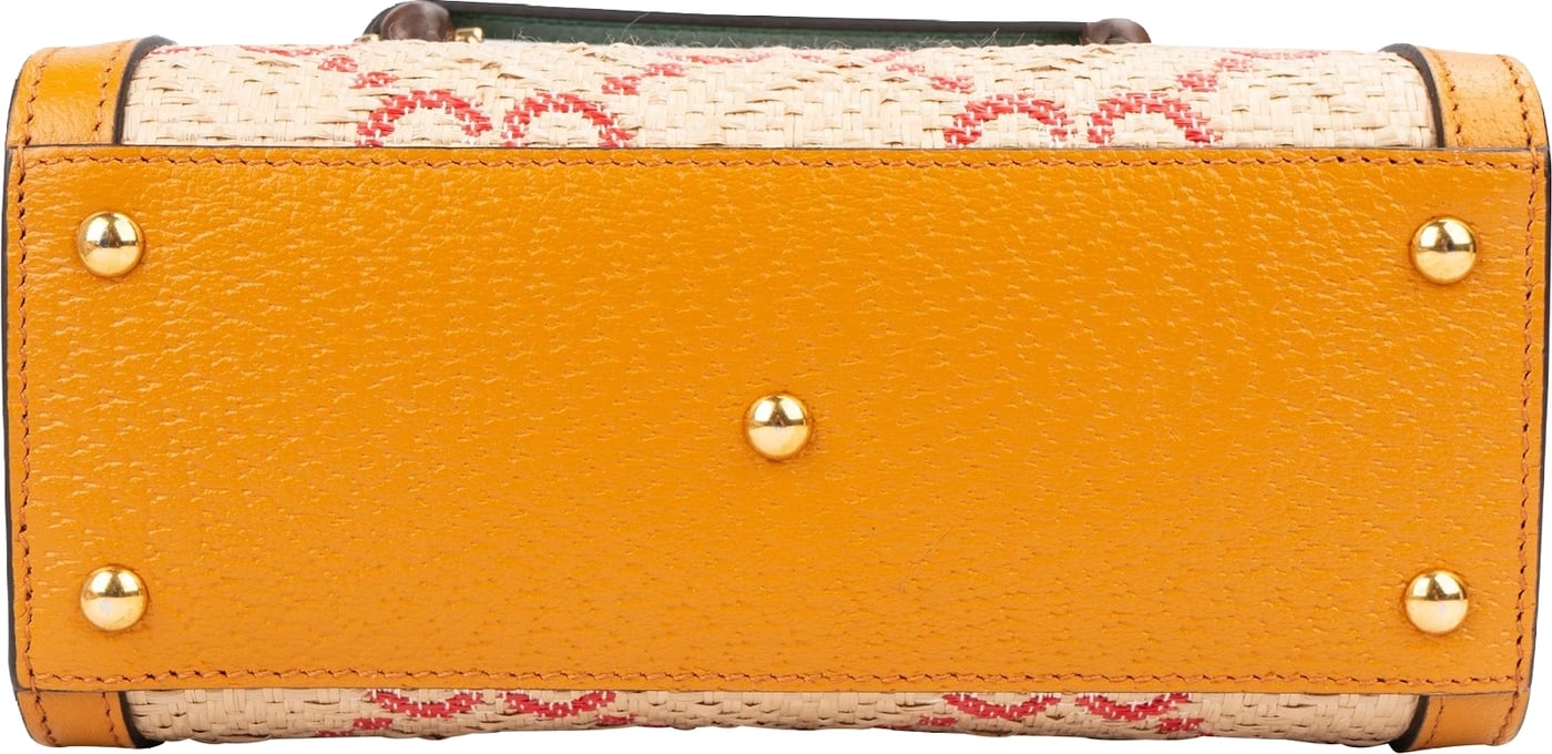 Gucci Limited Raffia Jumbo Monogram GG Diana Mini Tote Handbag