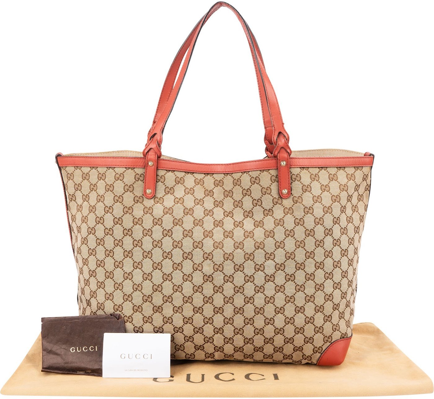 Gucci Monogram GG Canvas Large Bree Tote Shoulder Bag