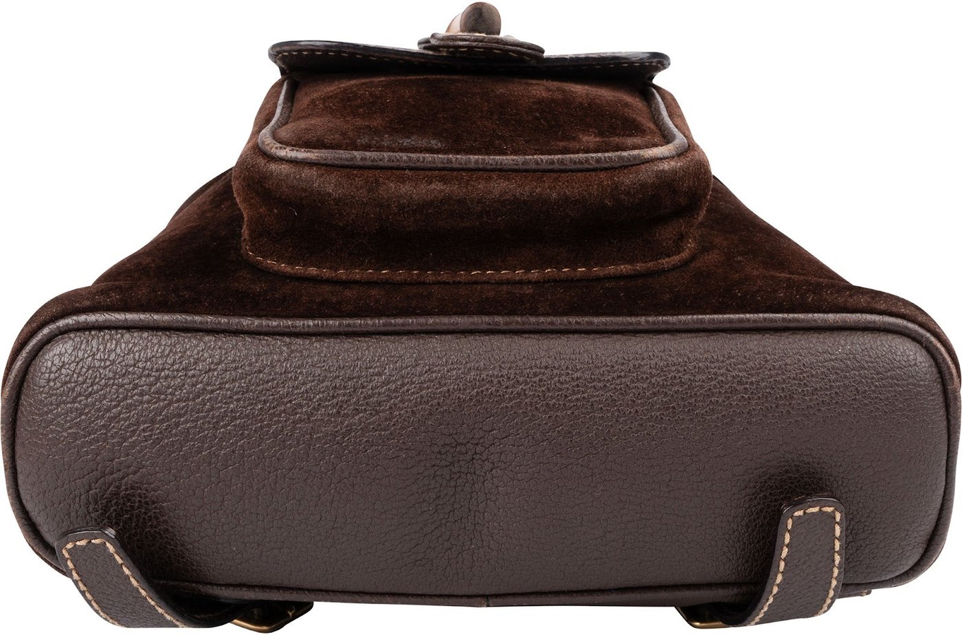 Gucci Brown Suede Small Bamboo Backpack