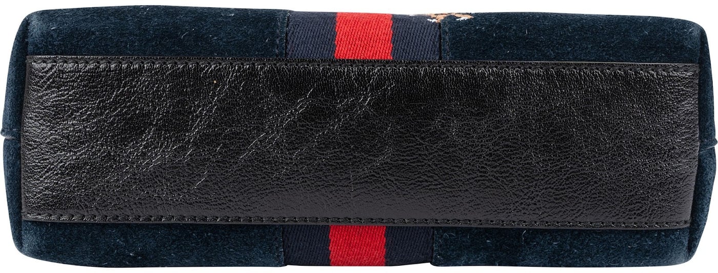Gucci Suede Ophidia GG Embroidered Dragon Crossbody Bag