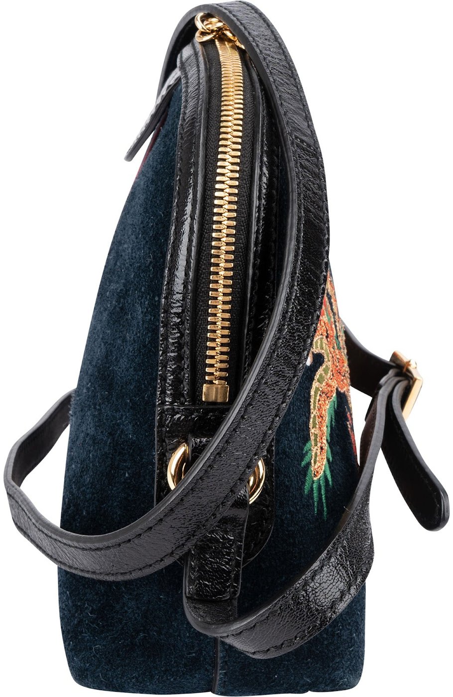 Gucci Suede Ophidia GG Embroidered Dragon Crossbody Bag