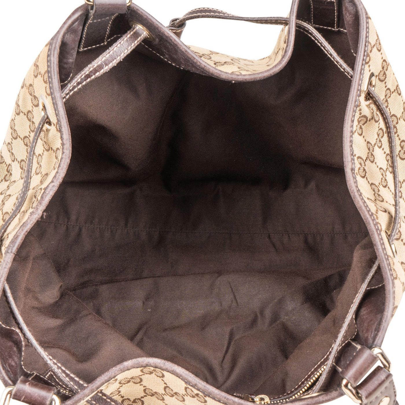 Gucci Monogram GG Canvas Indy Tassel Drawstring Hobo Shoulder Bag