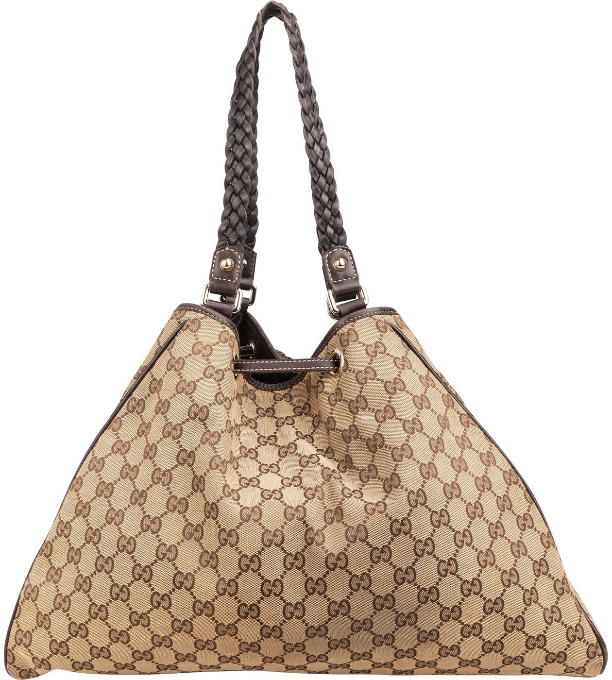 Gucci Monogram GG Canvas Indy Tassel Drawstring Hobo Shoulder Bag