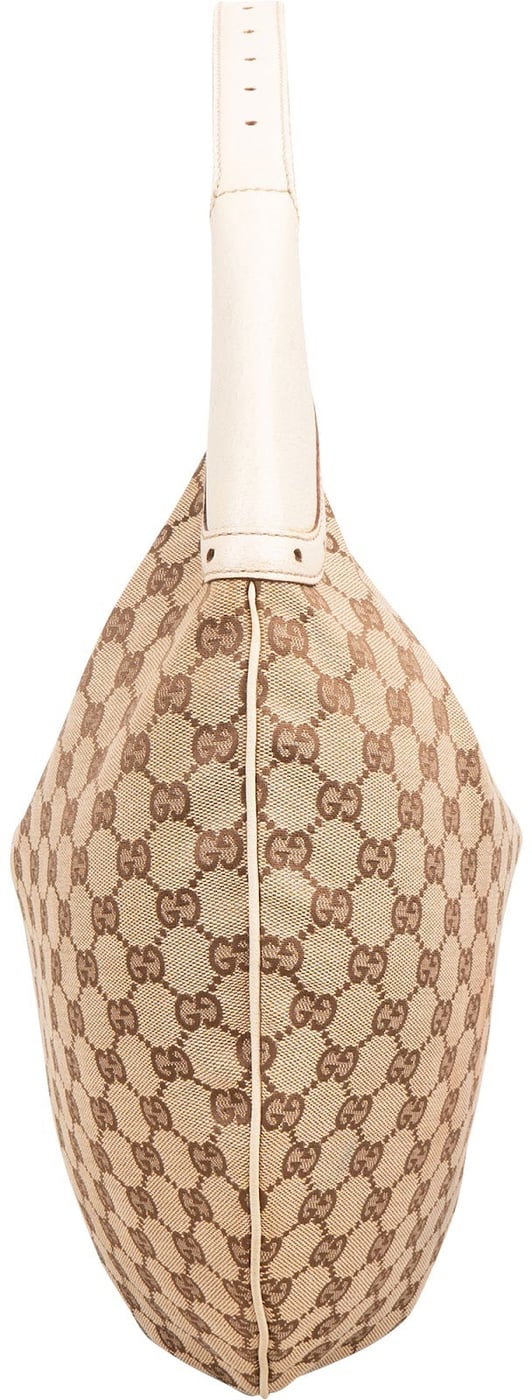 Gucci Monogram GG Canvas Perforated Leather Large Crescent Shoulder Bag
