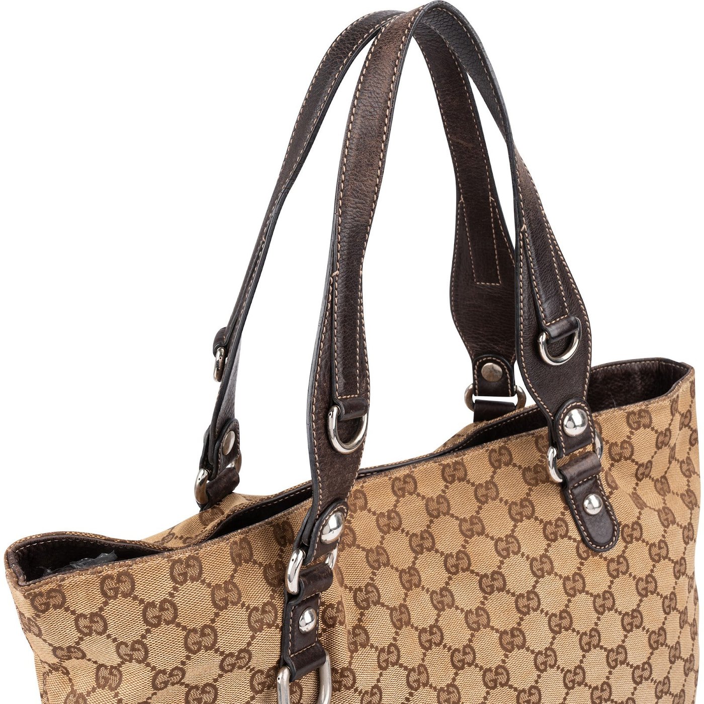 Gucci Monogram GG Canvas Jolicoeur Horsebit Tote Shoulder Bag