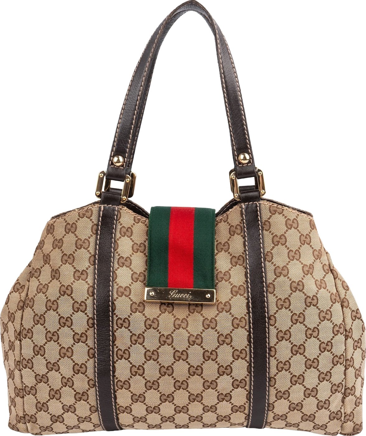Gucci Monogram GG Canvas New Britt Web Hobo Shoulder Bag