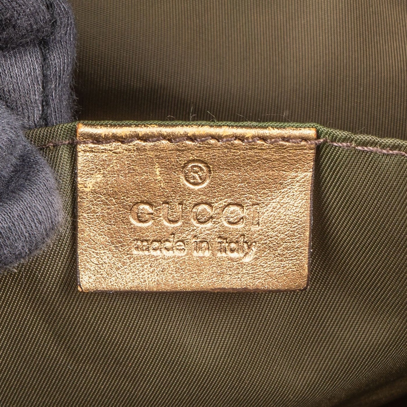 Gucci Monogram GG Canvas Metallic Web Large Tote Handbag