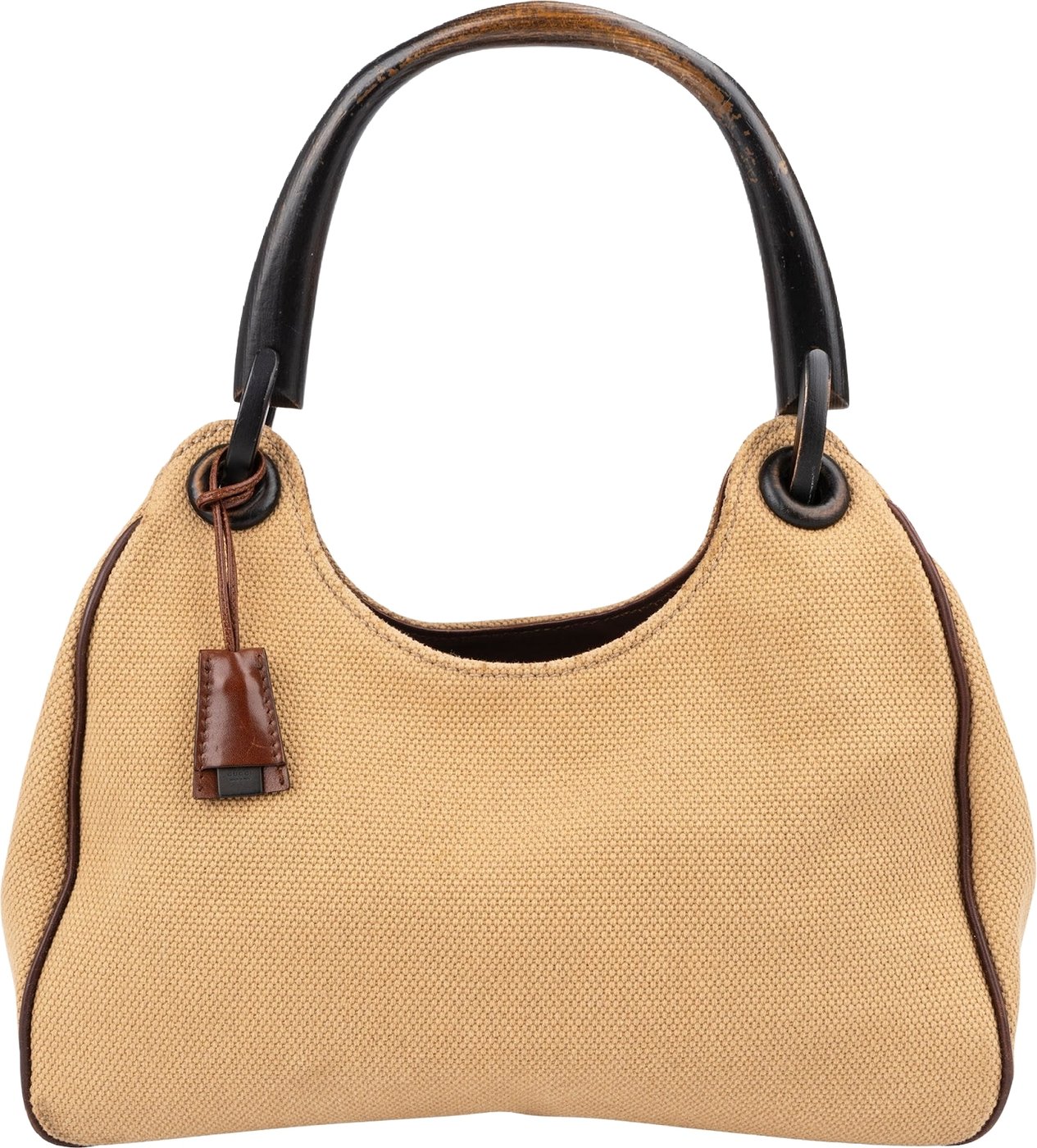 Gucci Canvas Horn Handle Hobo Shoulder Bag