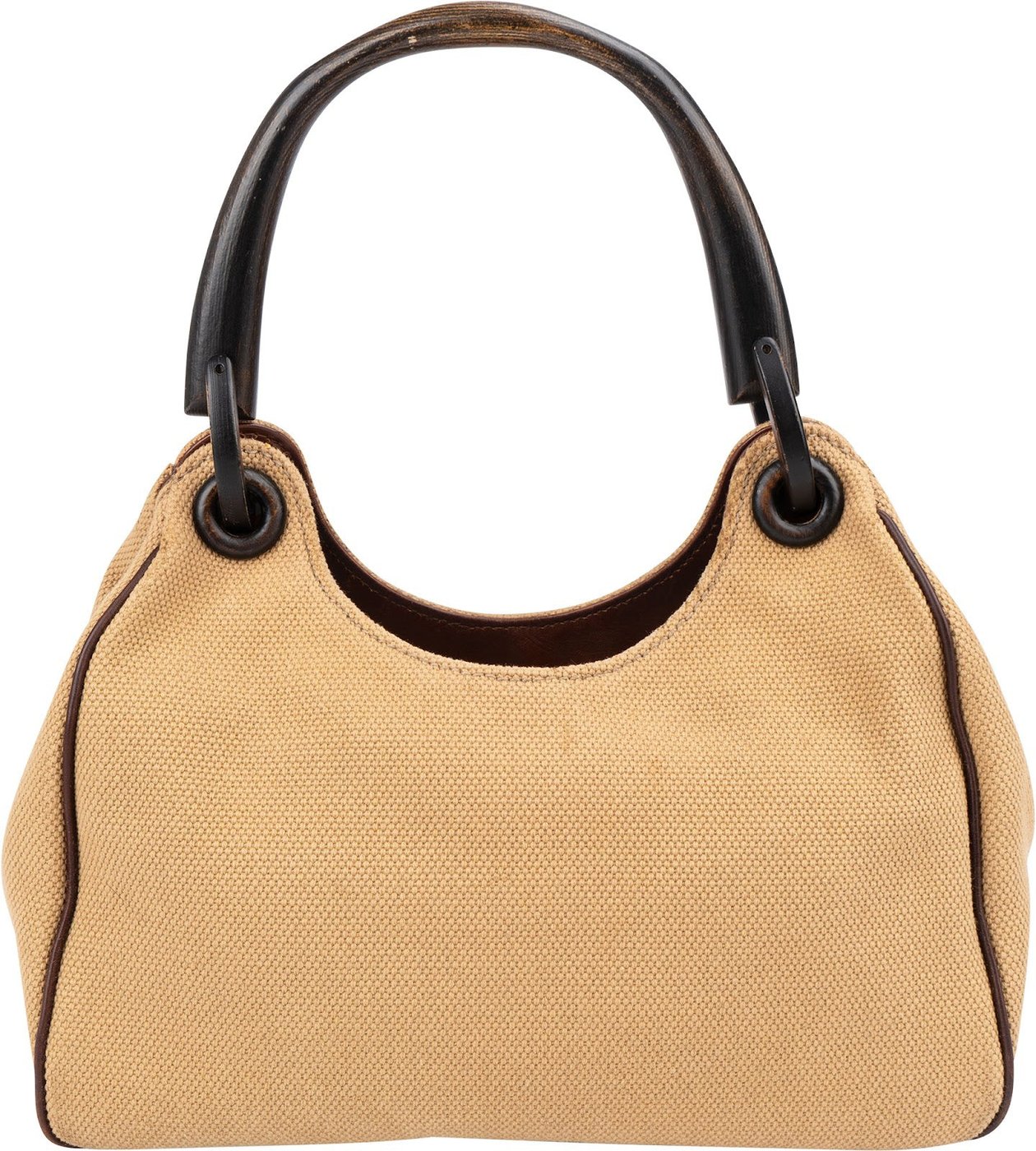 Gucci Canvas Horn Handle Hobo Shoulder Bag
