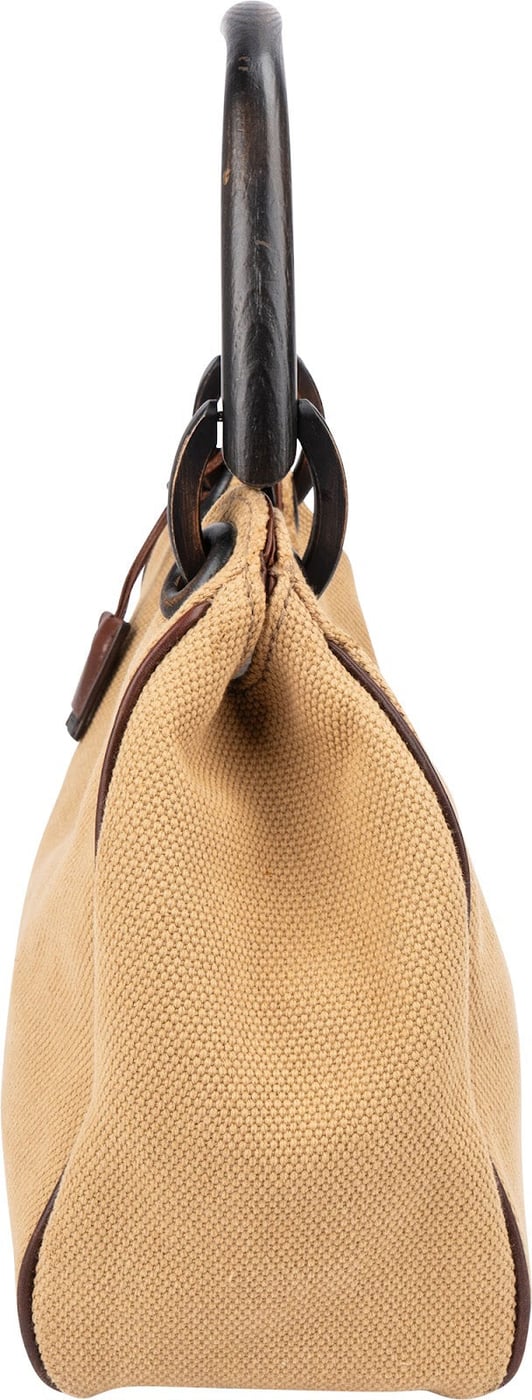 Gucci Canvas Horn Handle Hobo Shoulder Bag