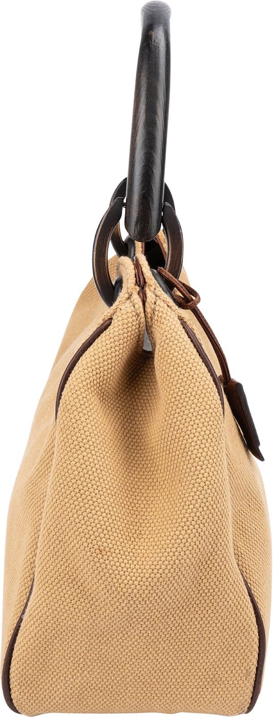 Gucci Canvas Horn Handle Hobo Shoulder Bag