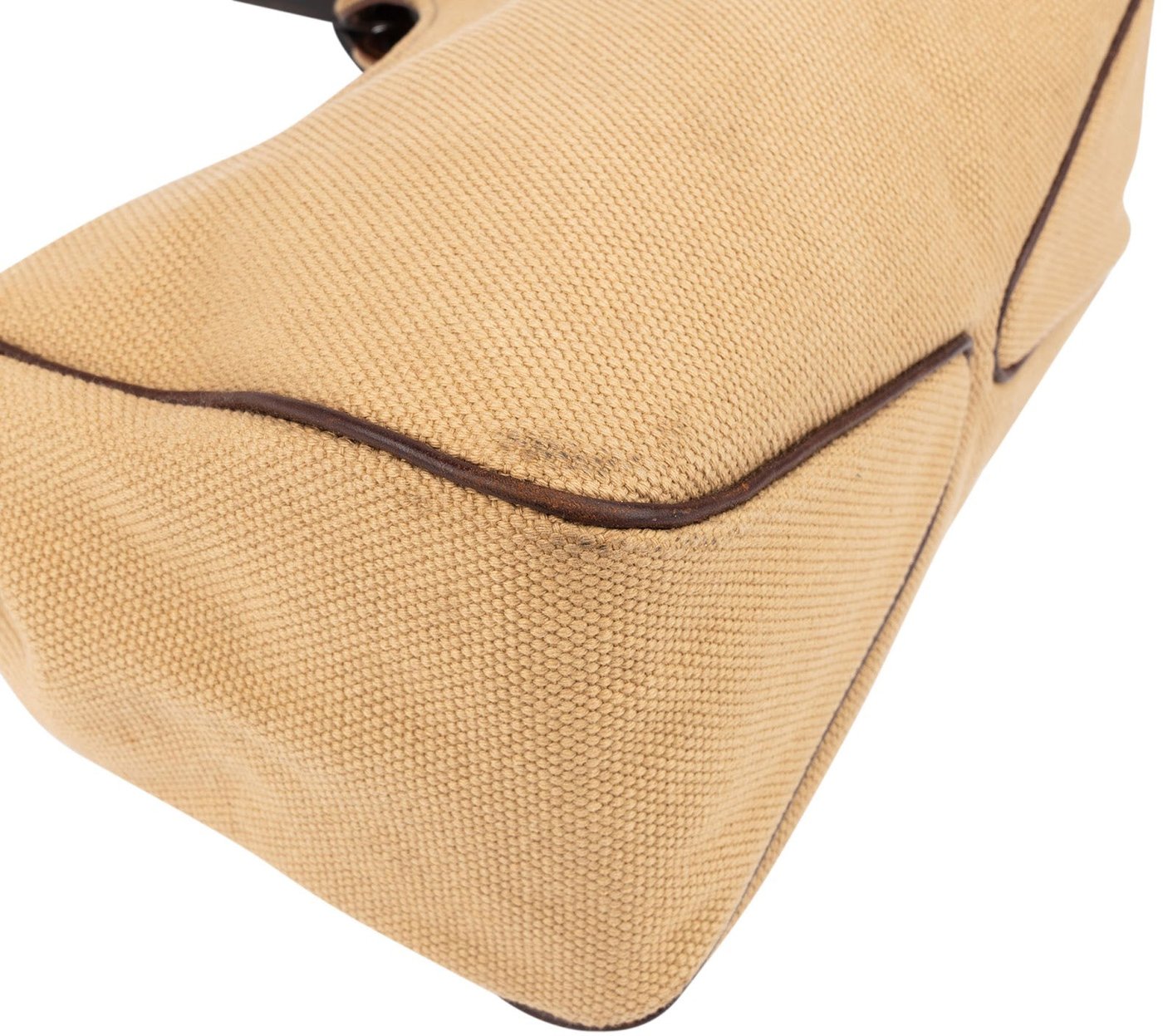 Gucci Canvas Horn Handle Hobo Shoulder Bag