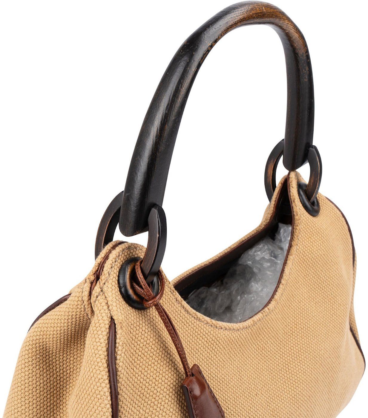 Gucci Canvas Horn Handle Hobo Shoulder Bag