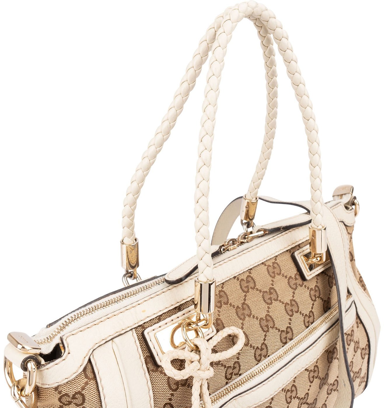 Gucci Monogram GG Bella Bamboo Handbag