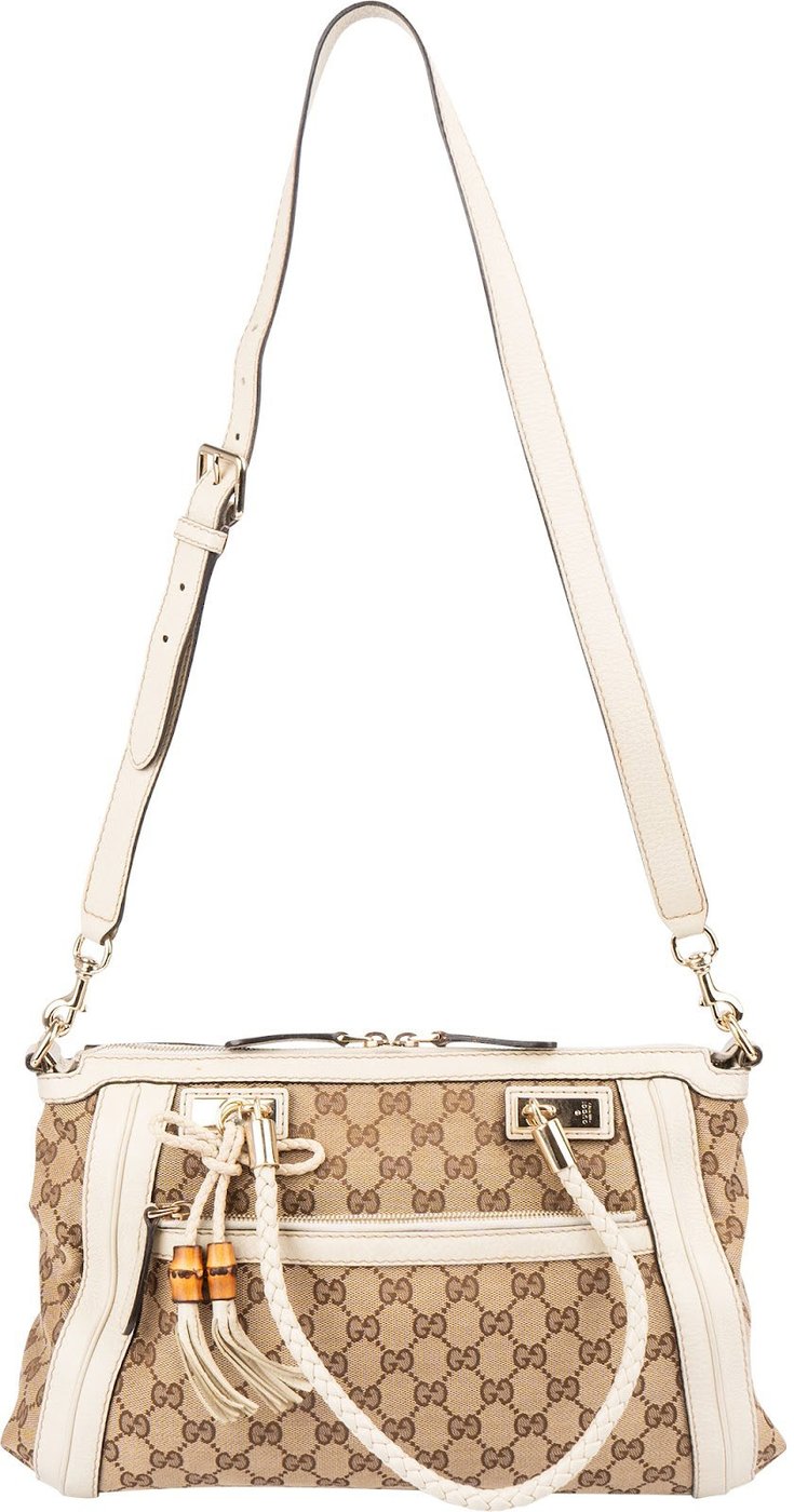 Gucci Monogram GG Bella Bamboo Handbag