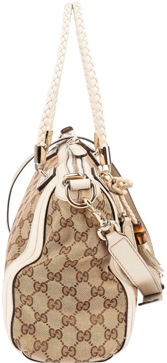 Gucci Monogram GG Bella Bamboo Handbag