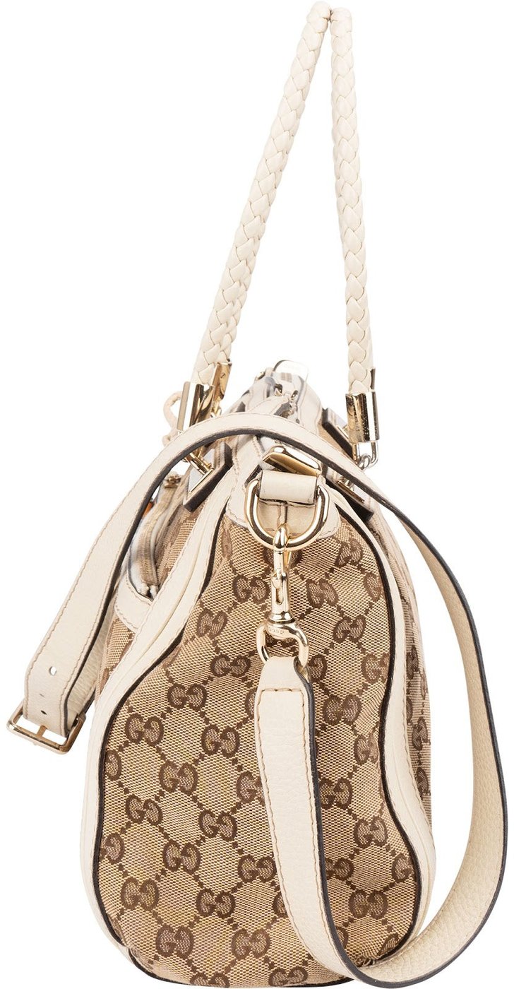 Gucci Monogram GG Bella Bamboo Handbag